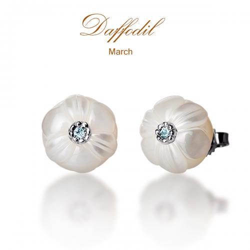 Daffodil Pearl Flower Earrrings